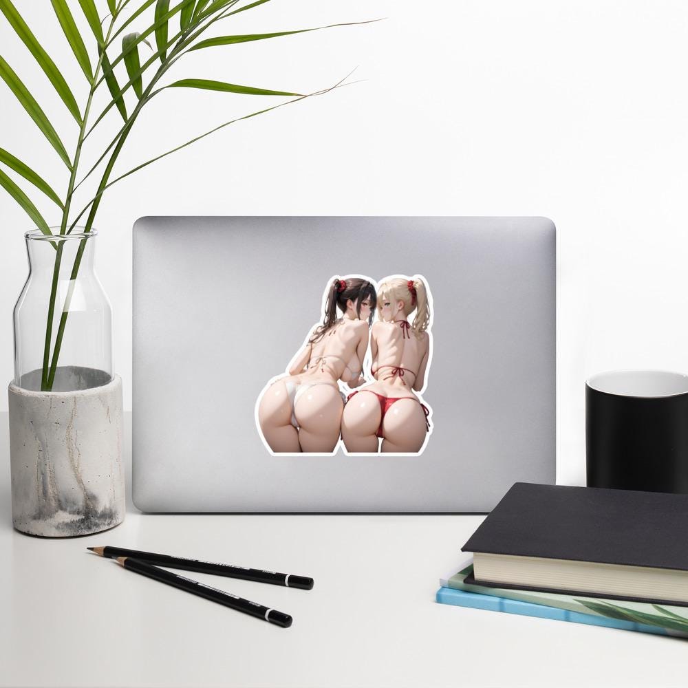Hentai Aufkleber - NSFW Ecchi Anime Girl, Lewd Waifu Vinyl Aufkleber