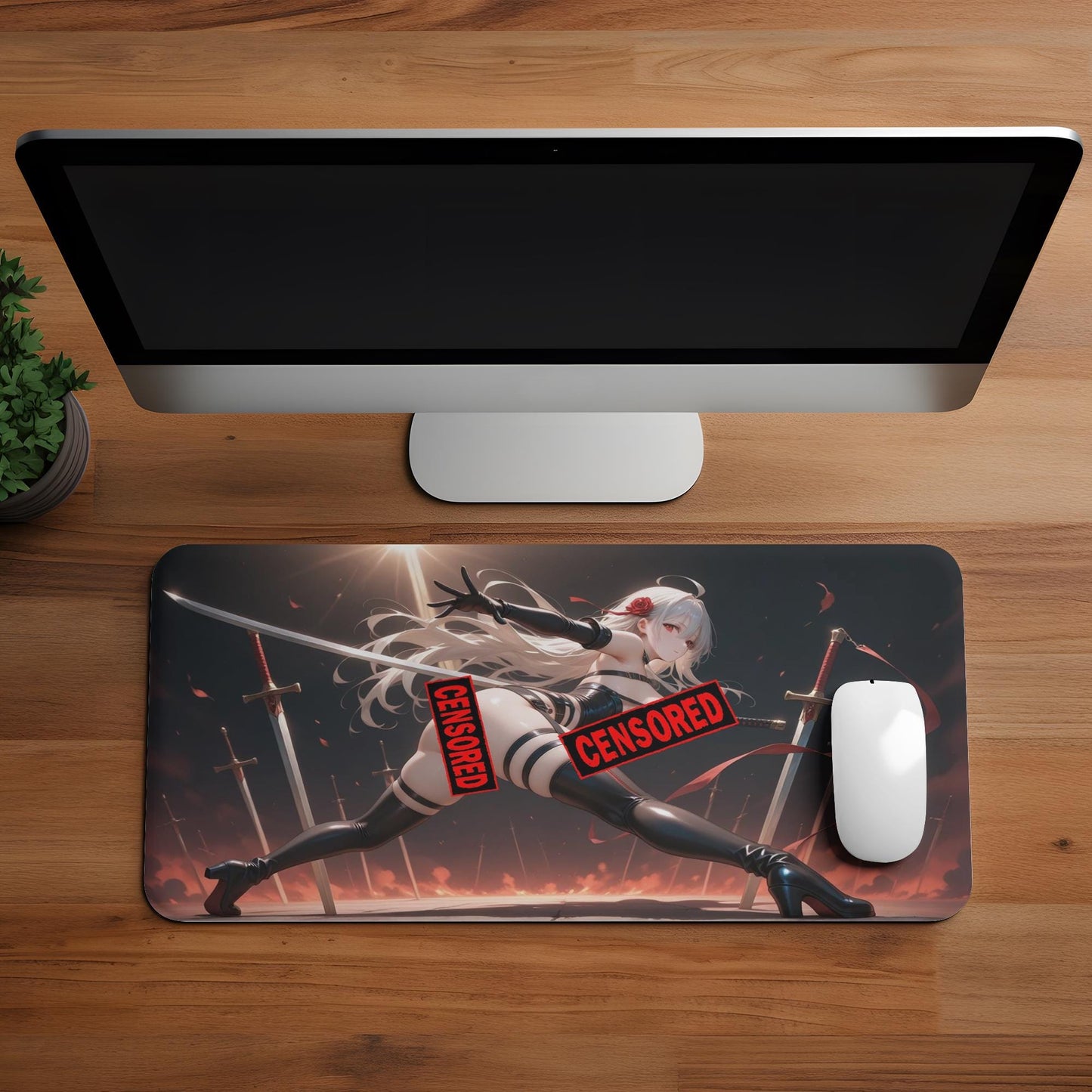Ecchi Anime Girl, NSFW, Schreibtischunterlage, XXL Mousepad 80 cm x 39,5 cm (16* x 32*)